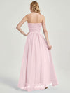 Blush Strapless Chiffon Maternity Bridesmaid Dress-Leela