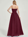 Burgundy Strapless Maternity Bridesmaid Dress-Leela