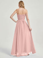 Dusty Pink Strapless Chiffon Maternity Bridesmaid Dress-Leela