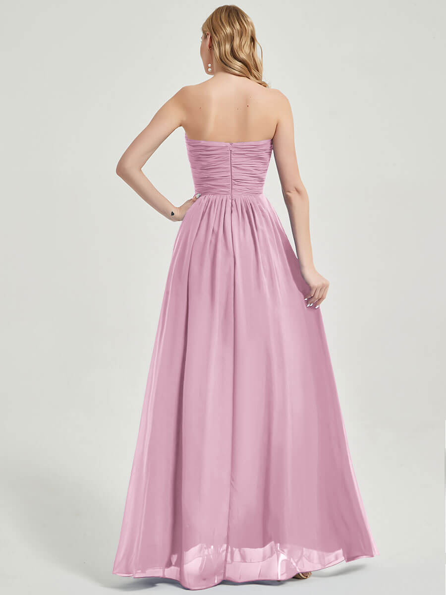 Mauve Strapless Maternity Bridesmaid Dress-Leela