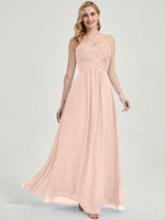 Pearl Pink Strapless Chiffon Maternity Bridesmaid Dress-Leela