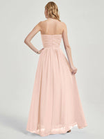 Pearl Pink Strapless Chiffon Maternity Bridesmaid Dress-Leela