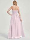 Pale Rose Strapless Chiffon Maternity Bridesmaid Dress-Leela