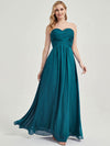 Teal Long Chiffon Maternity Bridesmaid Dress-Leela