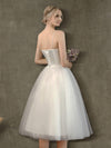 Grace Ballet Spaghetti Straps Sweetheart Satin Tulle Short Bridal Dress for Women