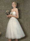 Grace Ballet Spaghetti Straps Sweetheart Satin Tulle Short Bridal Dress for Women from NZ Bridal