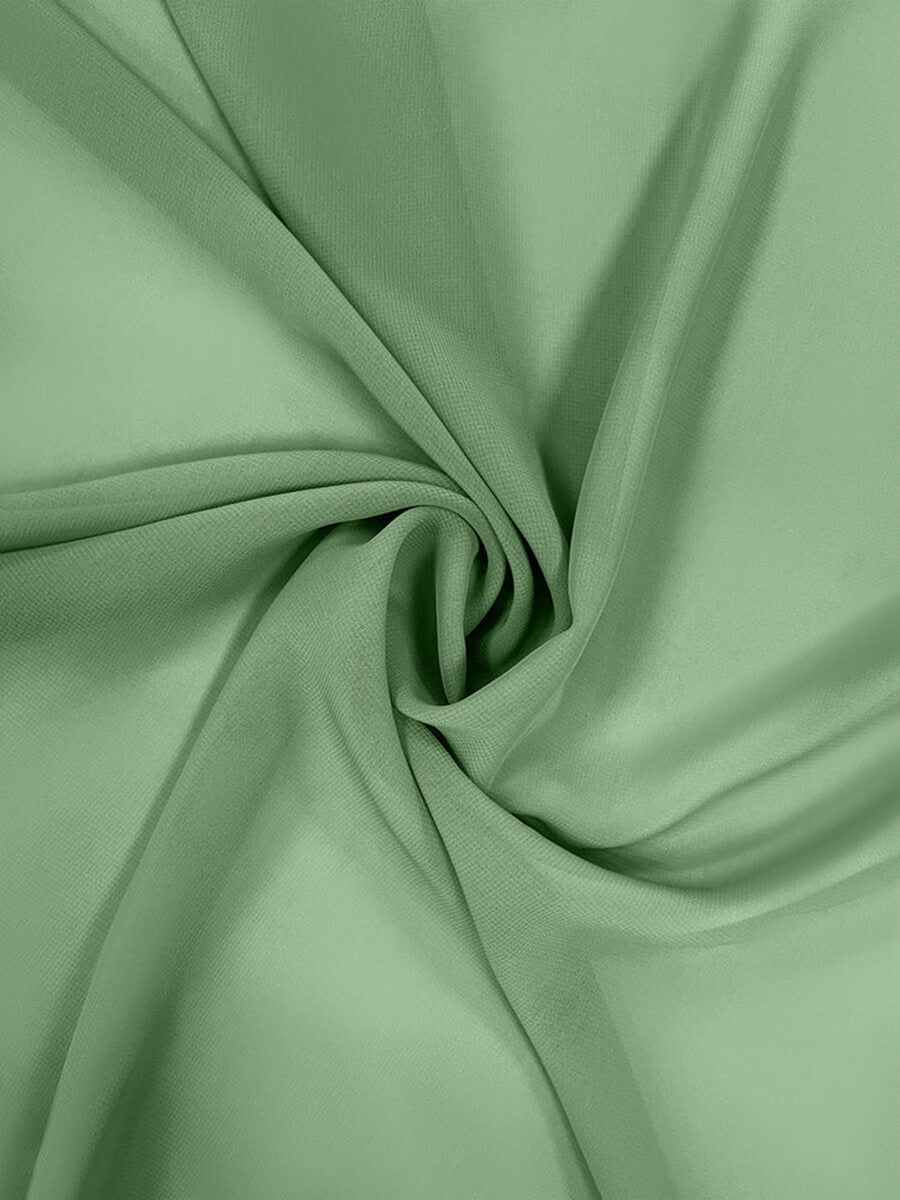 NZBridal Chiffon Fabric By The 1/2 Yard Basil