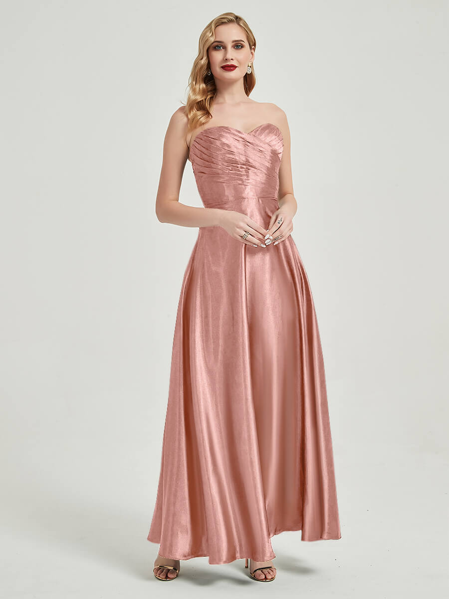 NZBridal Satin bridesmaid dresses 587XC Dusty Pink a