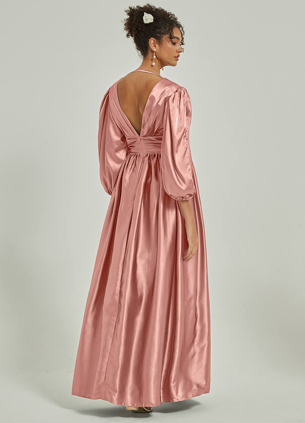 NZBridal Satin bridesmaid dresses AM31004 Dusty Pink a