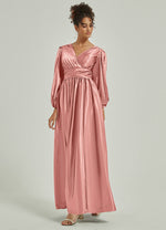 NZBridal Satin bridesmaid dresses AM31004 Dusty Pink c