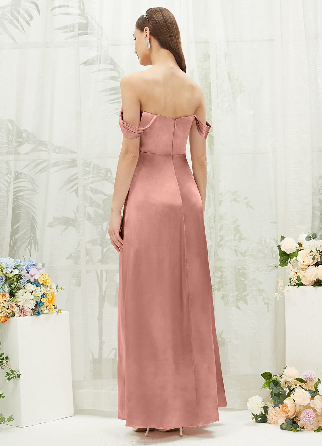 NZBridal Satin bridesmaid dresses BG30212 Dusty Pink a