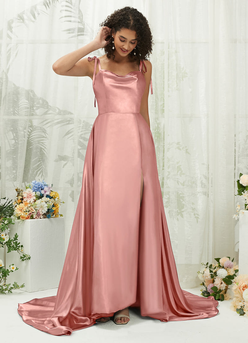 NZBridal Satin bridesmaid dresses XC30113 Juliet Dusty Pink a