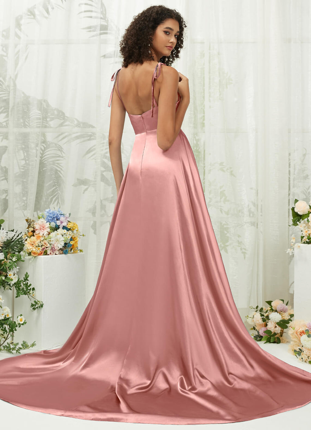 NZBridal Satin bridesmaid dresses XC30113 Juliet Dusty Pink a