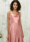 NZBridal Satin bridesmaid dresses XC30113 Juliet Dusty Pink details