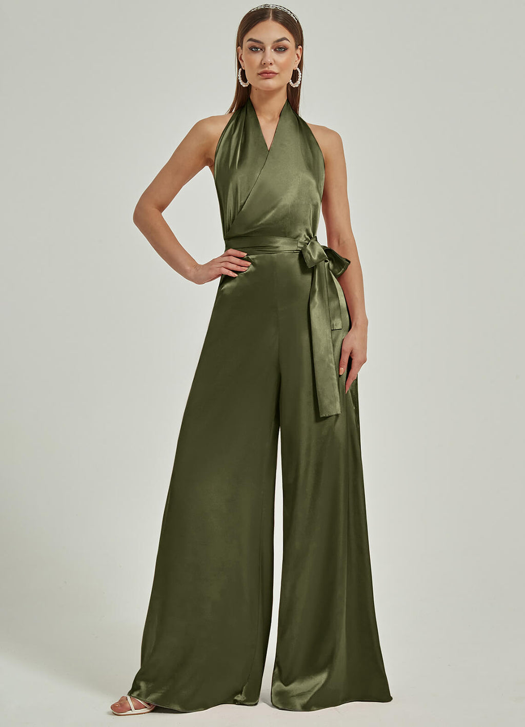  NZBridal Satin Rompers EB30S19 Poppy Olive Green a