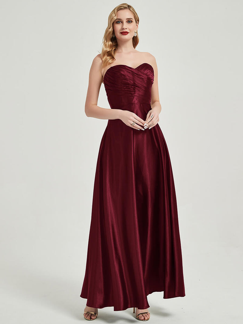 NZBridal Satin bridesmaid dresses 587XC Lillie Burgundy a