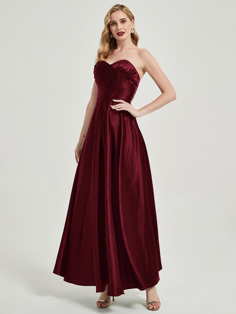 NZBridal Satin bridesmaid dresses 587XC Lillie Burgundy d