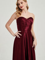 NZBridal Satin bridesmaid dresses 587XC Lillie Burgundy details