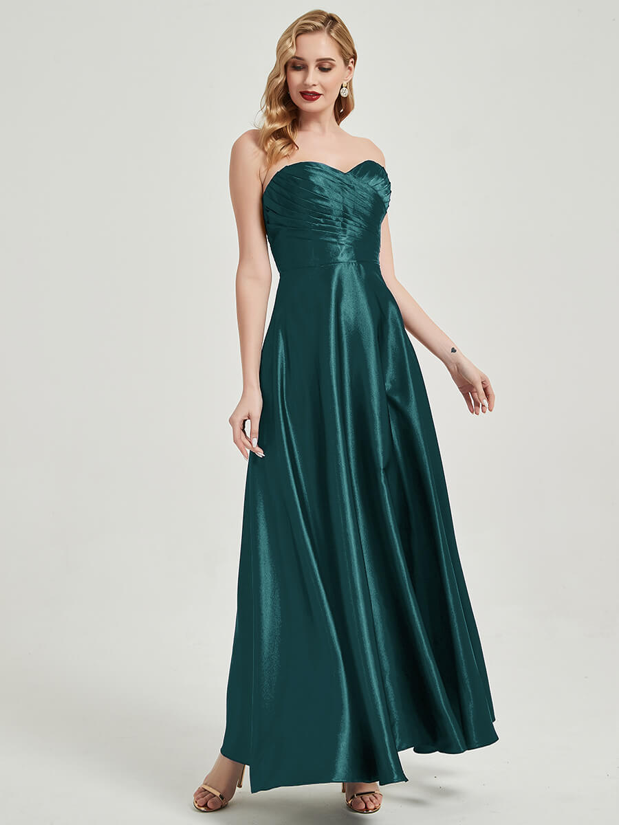 NZBridal Satin bridesmaid dresses 587XC Lillie Peacock a