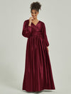 NZBridal Satin bridesmaid dresses AM31004 Josie Burgundy a