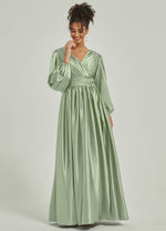 NZBridal Satin bridesmaid dresses AM31004 Josie Sage Green a