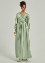 NZBridal Satin bridesmaid dresses AM31004 Josie Sage Green c
