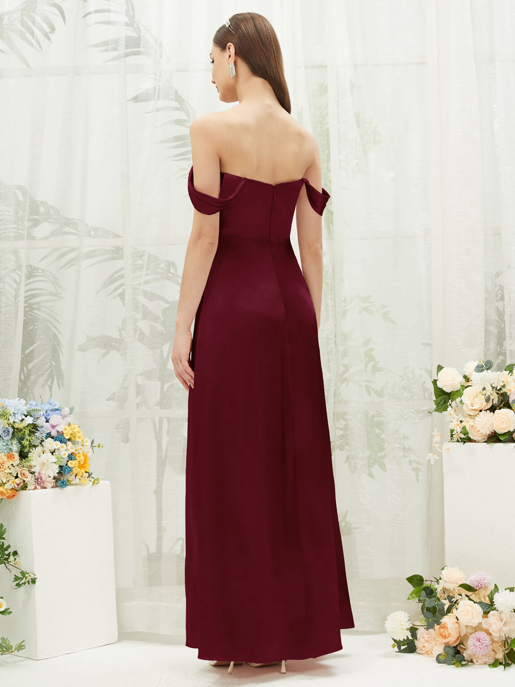 NZBridal Satin bridesmaid dresses BG30212 Mina Burgundy a