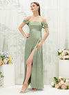 NZBridal Satin bridesmaid dresses BG30212 Mina Sage Green d