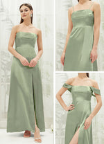 NZBridal Satin bridesmaid dresses BG30212 Mina Sage Green g1