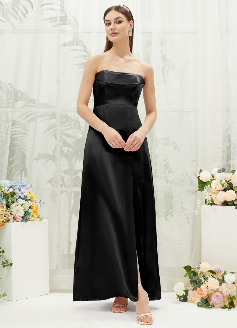 NZBridal Satin bridesmaid dresses BG30212 Mina Black c