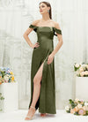 NZBridal Satin bridesmaid dresses BG30212 Mina Olive Green d