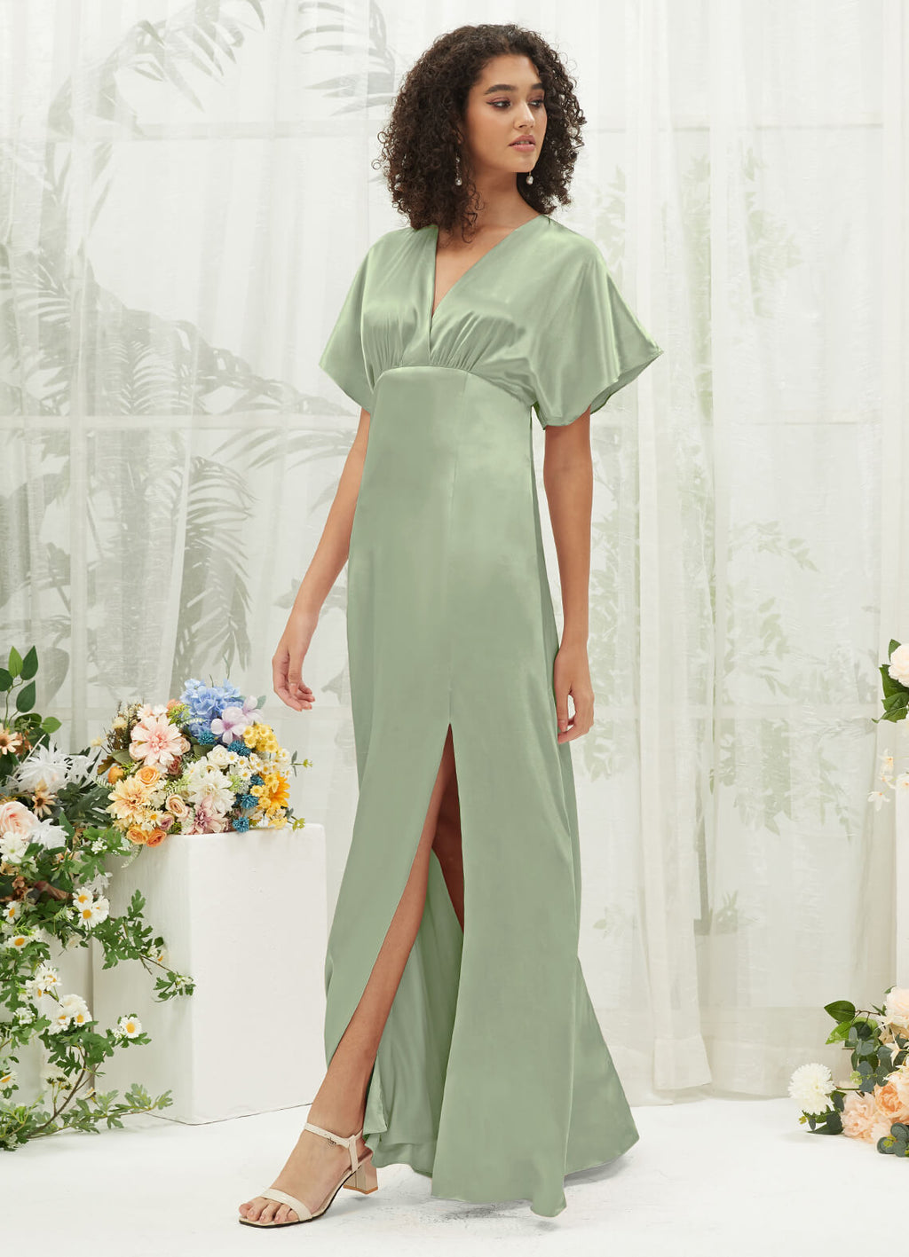 NZBridal Satin bridesmaid dresses BG30301 Jesse Sage Green a