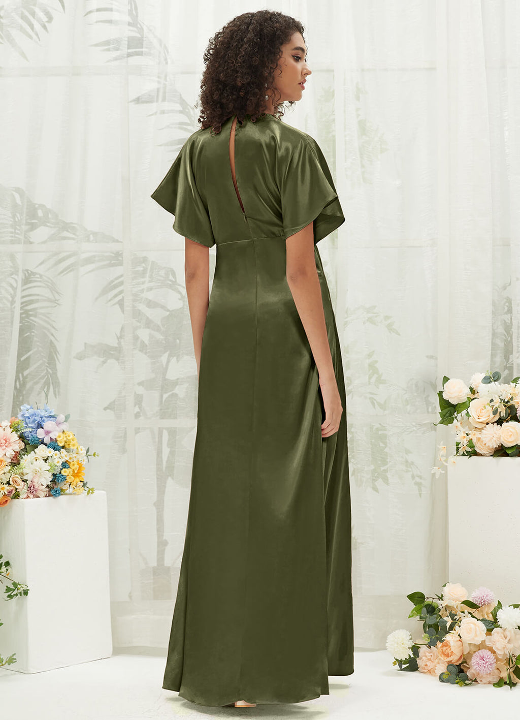 NZBridal Satin bridesmaid dresses BG30301 Jesse Olive Green a