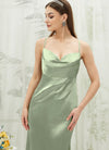 NZBridal Satin bridesmaid dresses CA221470 Rory Sage Green details