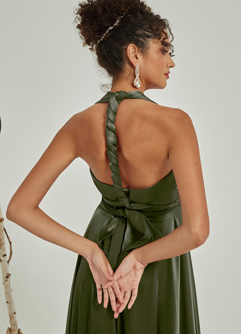 NZBridal Satin bridesmaid dresses JS30218 Winnie Olive Green details1