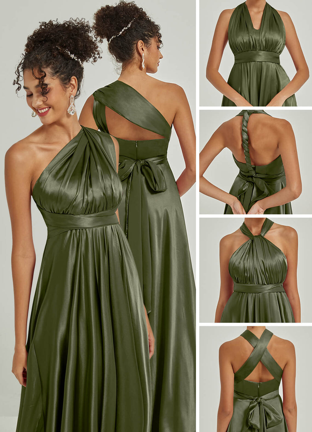 NZBridal Satin bridesmaid dresses JS30218 Winnie Olive Green g