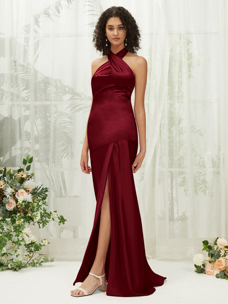 NZBridal Satin bridesmaid dresses R30517 Athena Burgundy d