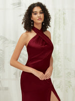 NZBridal Satin bridesmaid dresses R30517 Athena Burgundy details