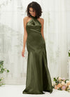  NZBridal Satin bridesmaid dresses R30517 Athena Olive Green a