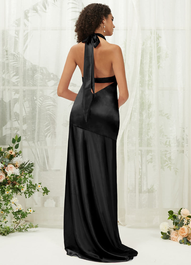 NZBridal Satin bridesmaid dresses R30517 Athena Black b