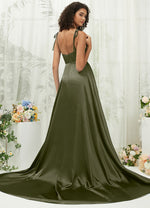 NZBridal Satin bridesmaid dresses XC30113 Juliet Olive Green b