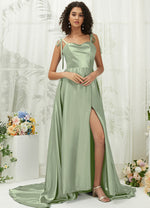NZBridal Satin bridesmaid dresses XC30113 Juliet Sage Green c