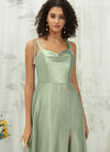 NZBridal Satin bridesmaid dresses XC30113 Juliet Sage Green detail