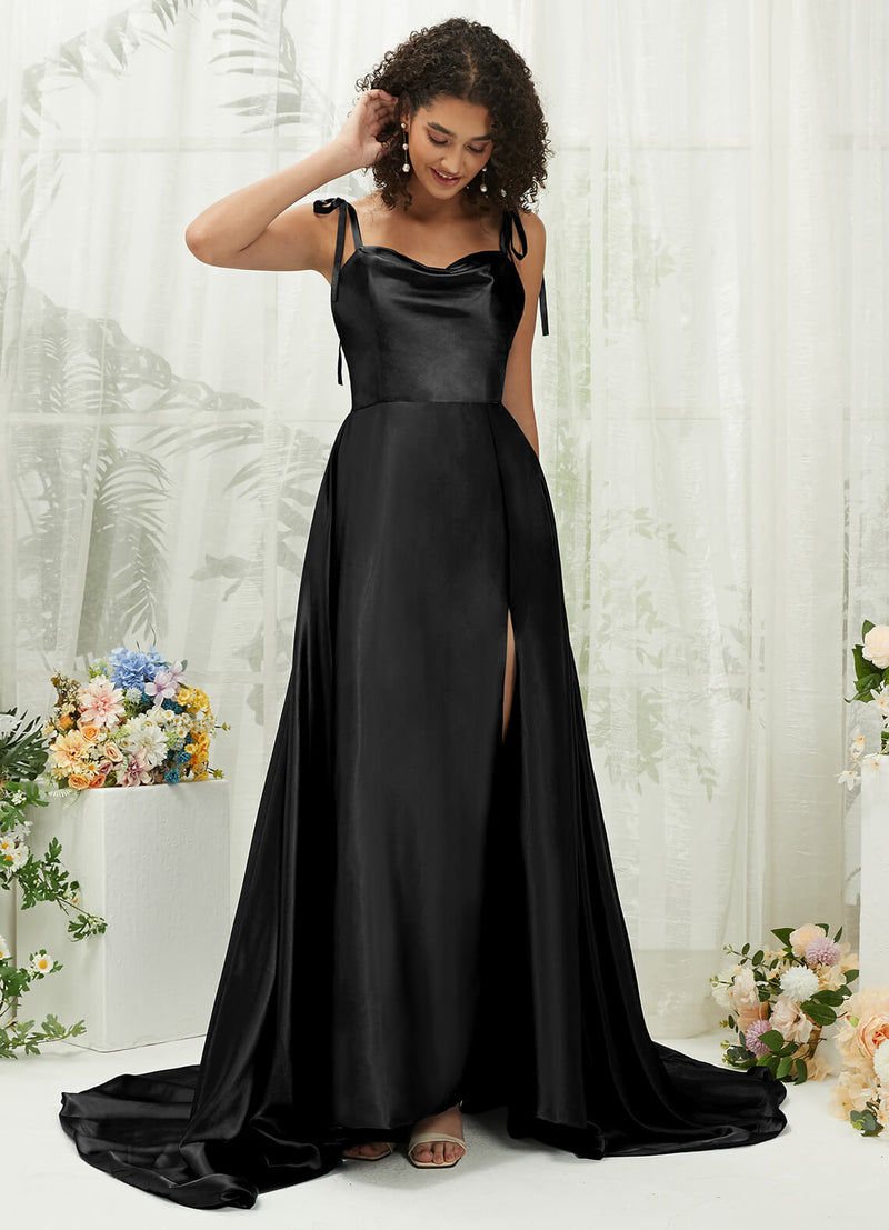 NZBridal Satin bridesmaid dresses XC30113 Juliet Black a