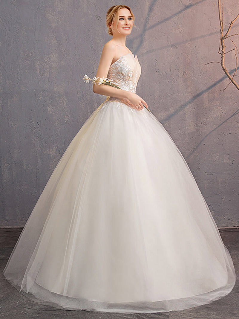 Tulip Tulle Sleeveless Elegant Bridal Gown