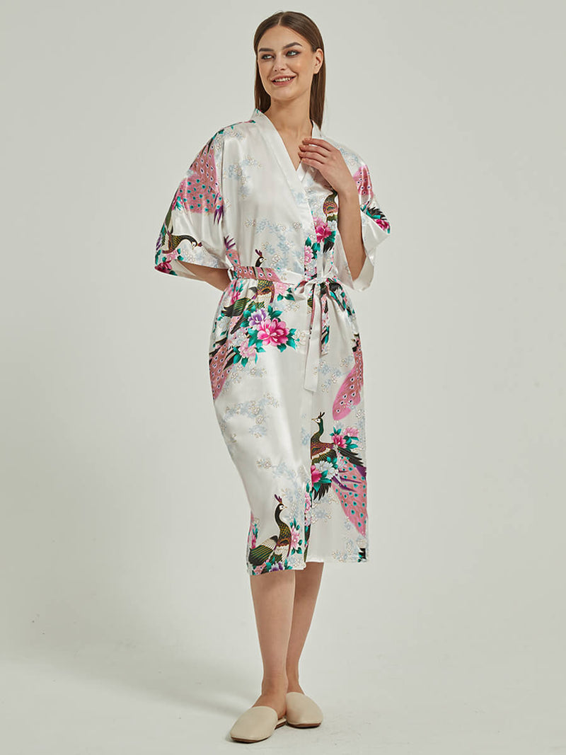 Set of 2 More Floral Silk Bridal Party Robes Bridesmaid Robes
