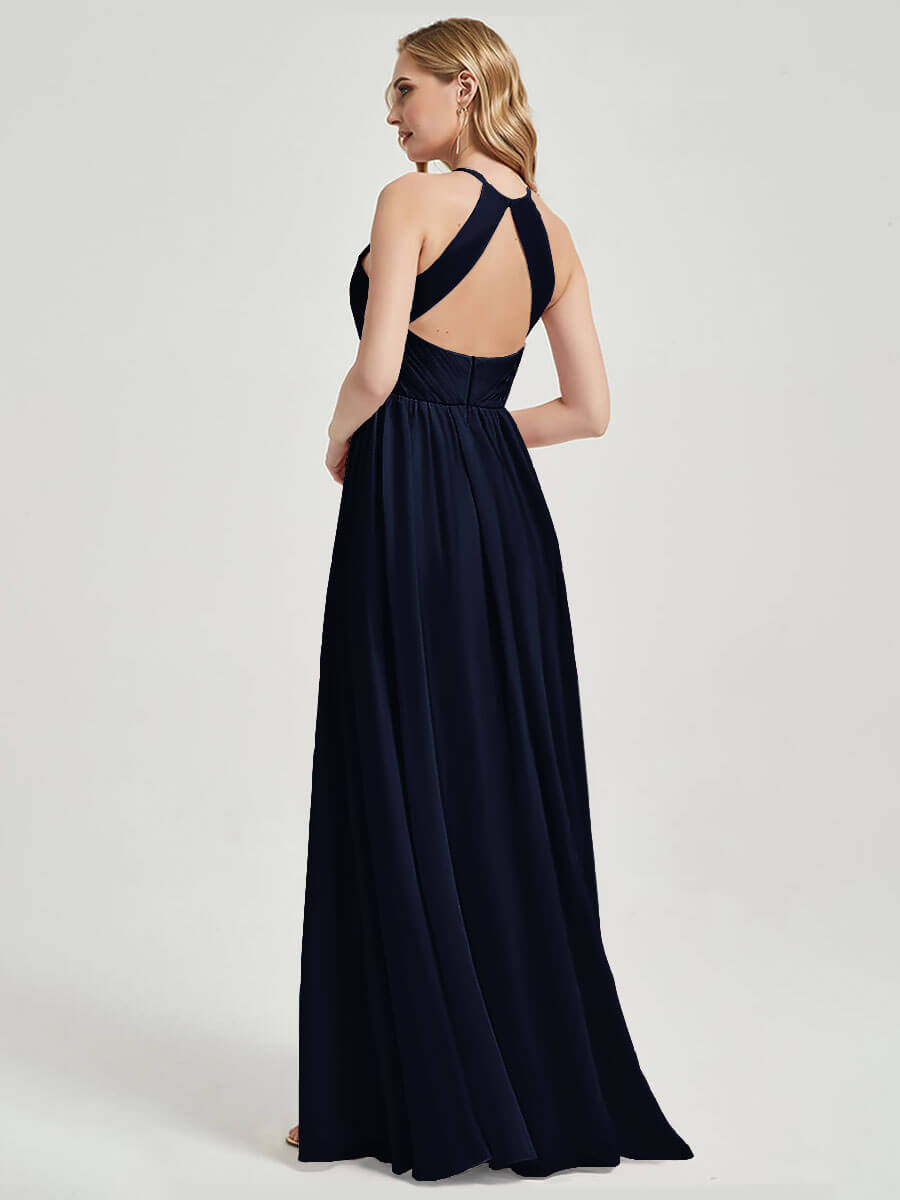 Floor length chiffon fabric Bridesmaid Dress