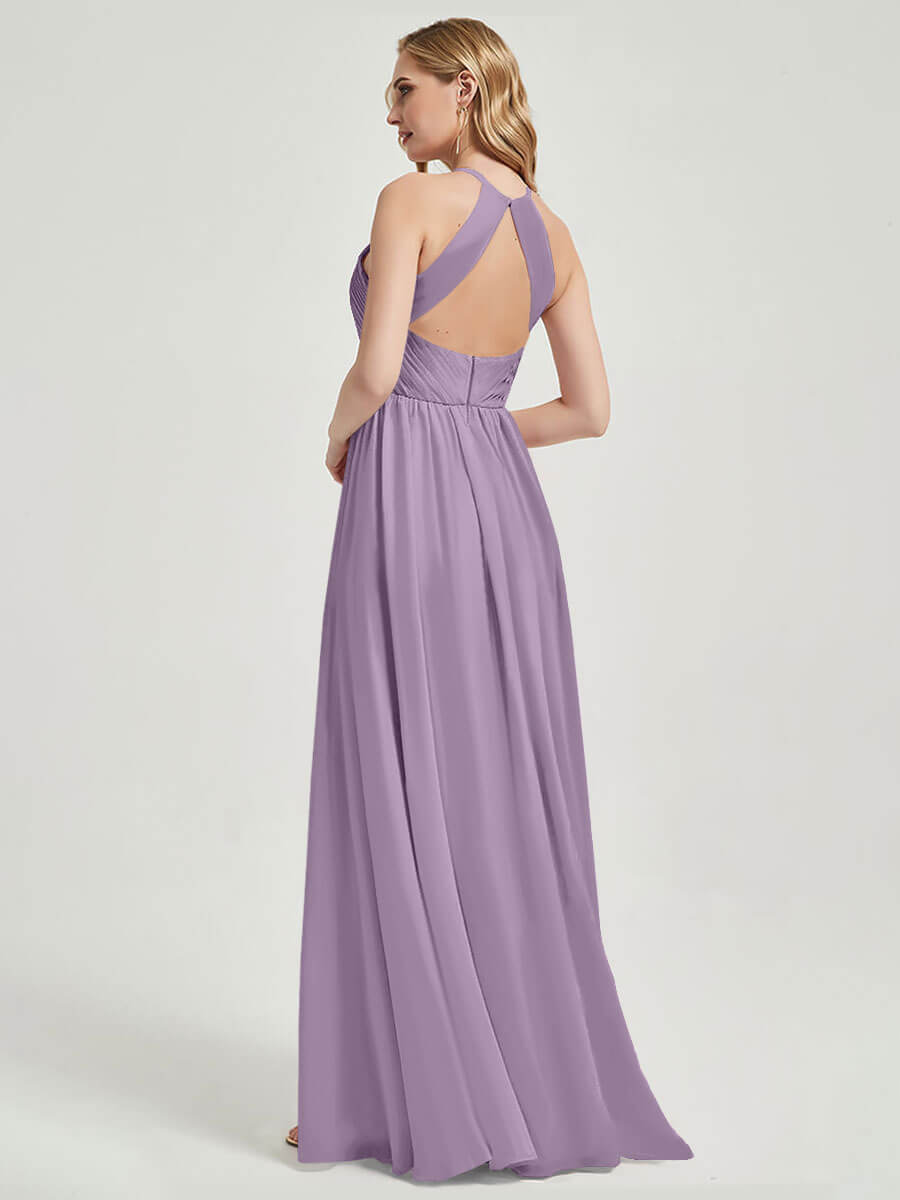 Floor length chiffon fabric Bridesmaid Dress