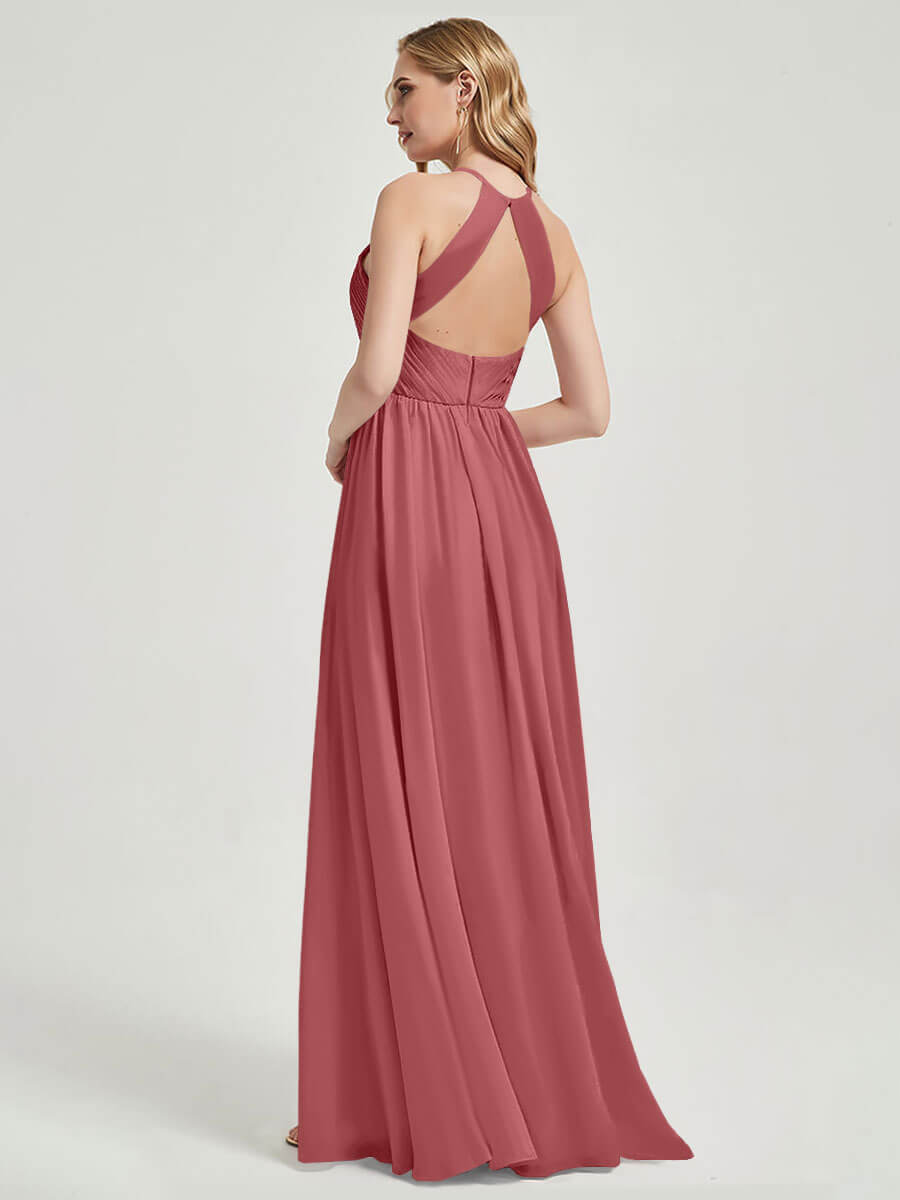 Floor length chiffon fabric Bridesmaid Dress