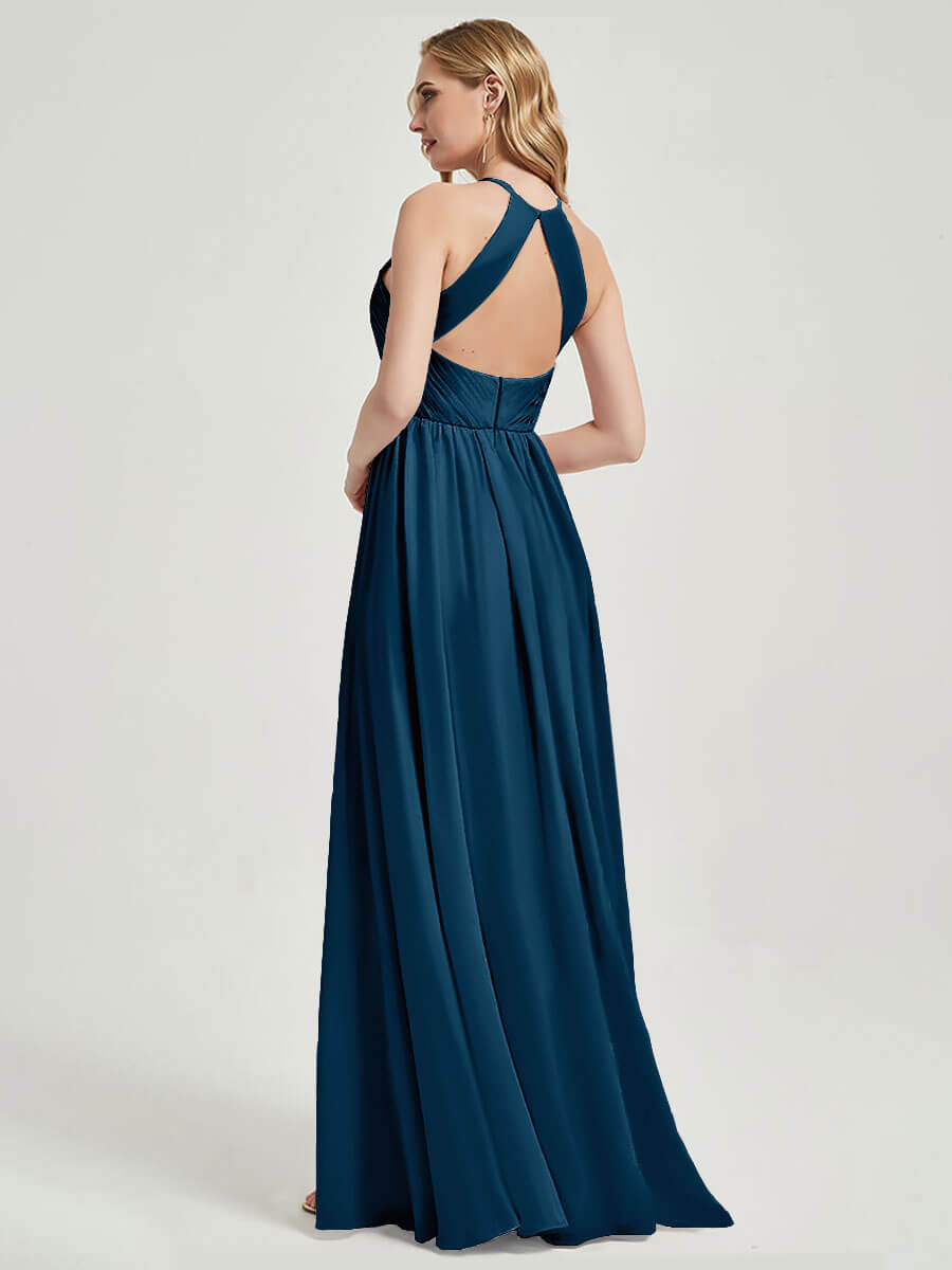 Floor length chiffon fabric Bridesmaid Dress